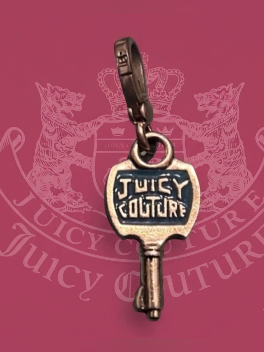 Authentic Juicy Couture signature designer vintage 2008 key charm